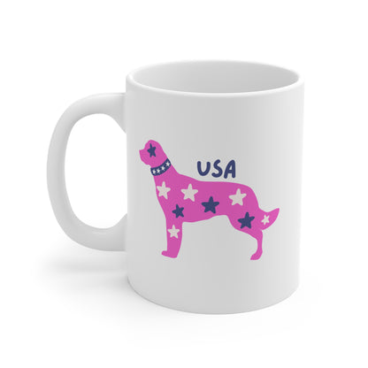 PATRIOTIC PUP COLOR SERIES MUG PINK