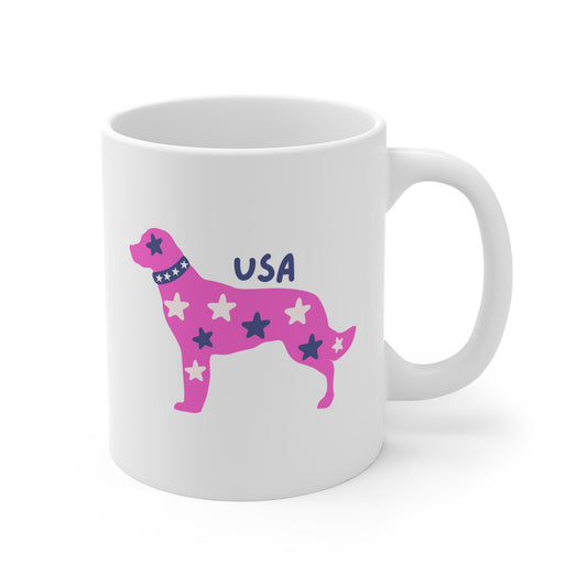 PATRIOTIC PUP COLOR SERIES MUG PINK