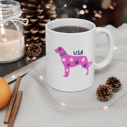 PATRIOTIC PUP COLOR SERIES MUG PINK