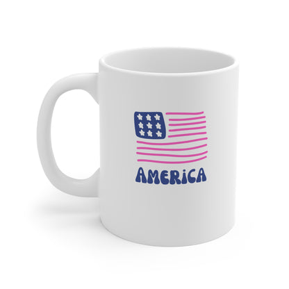 AMERICAN FLAG PINK MUG