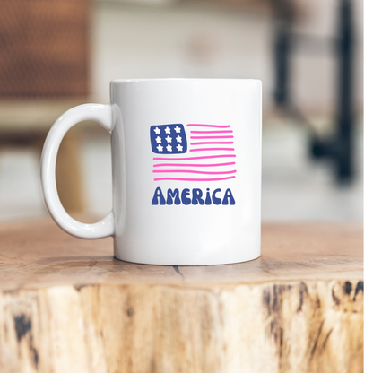 AMERICAN FLAG PINK MUG